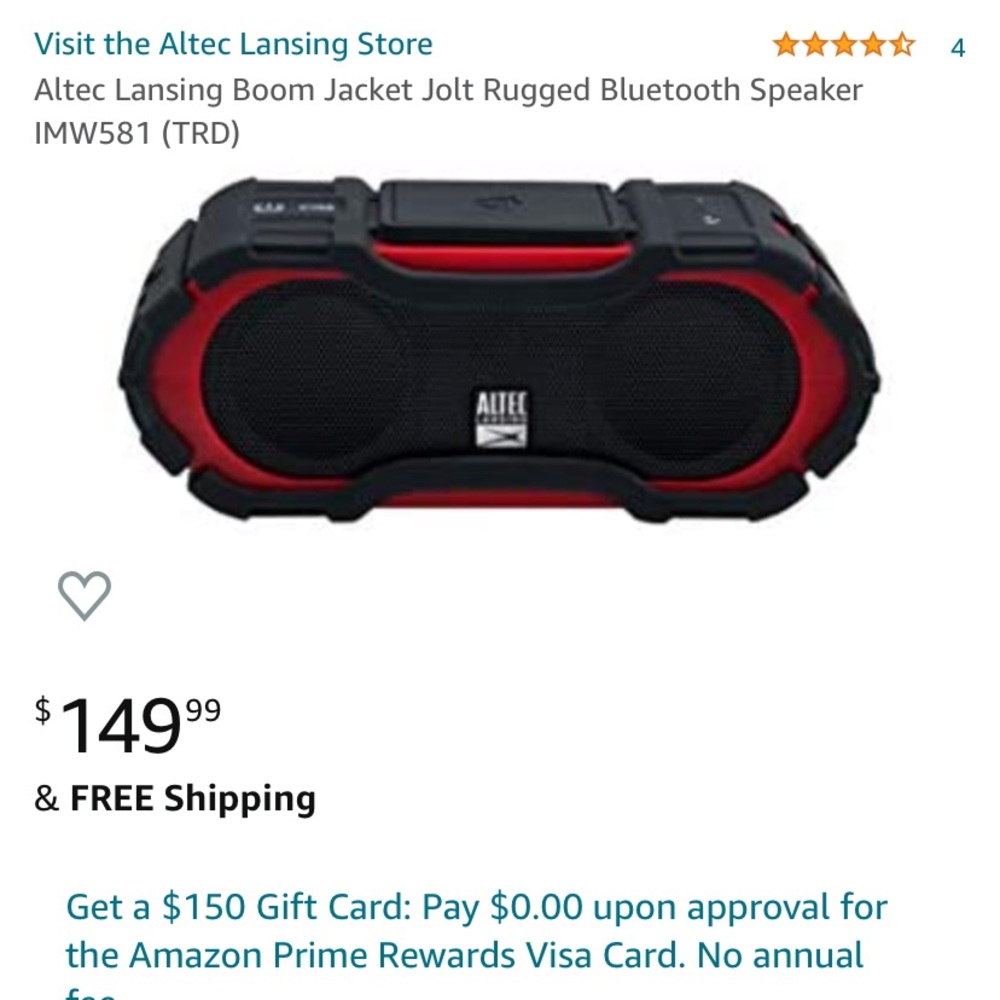 Altec Lansing Boom Jacket Jolt Rugged BT speaker